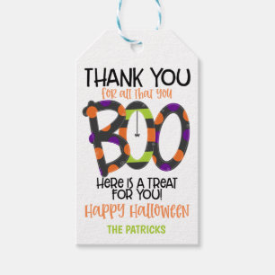 Étiquettes-cadeau Balise cadeau Merci Halloween