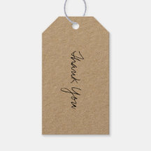 Balise cadeau Merci Kraft en noir Script