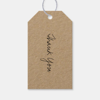 Étiquettes-cadeau Balise cadeau Merci Kraft en noir Script