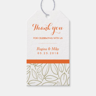 Étiquettes-cadeau Balise cadeau Merci Mariage Motif feuille