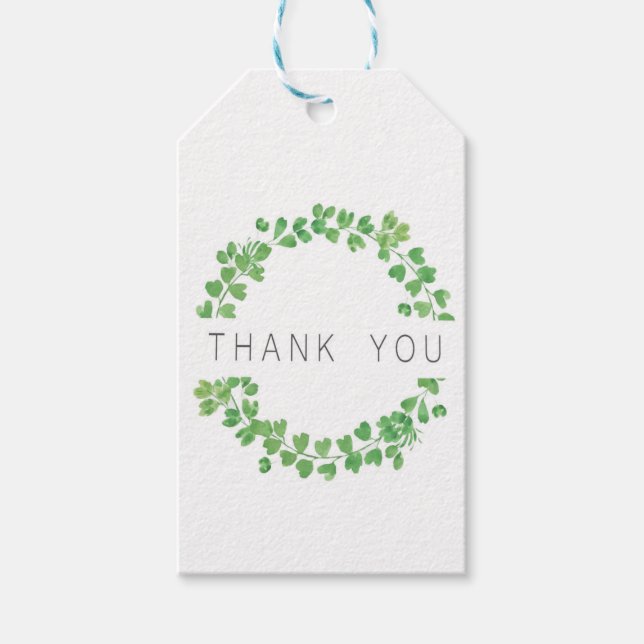 Étiquettes-cadeau Balise cadeau Merci vert pour Baby shower Mariage (Devant)