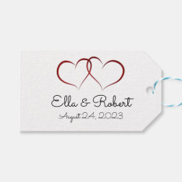 Étiquettes-cadeau Balise cadeau monogrammed de deux coeurs