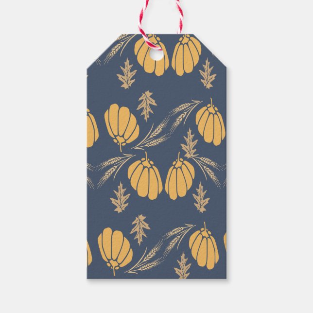 Étiquettes-cadeau Balise cadeau Motif citrouille (Devant)