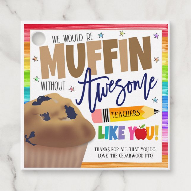 Étiquettes Cadeau Balise cadeau Muffin (Devant)