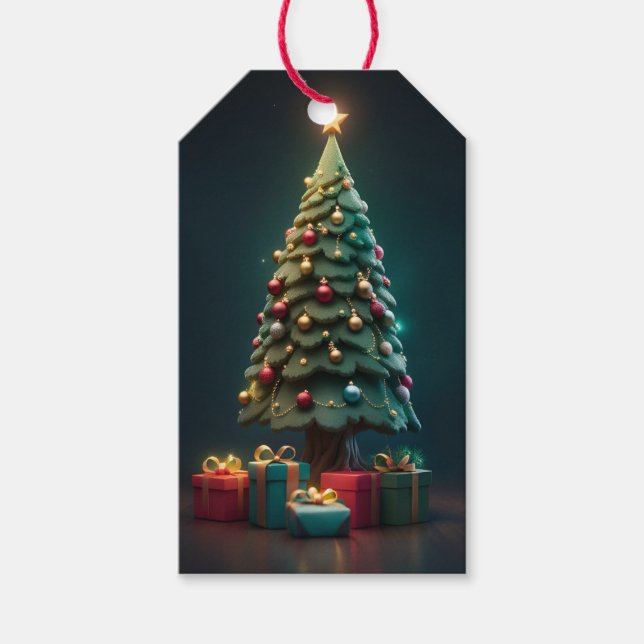 Étiquettes-cadeau Balise cadeau Noël Arbre Noël (Devant)