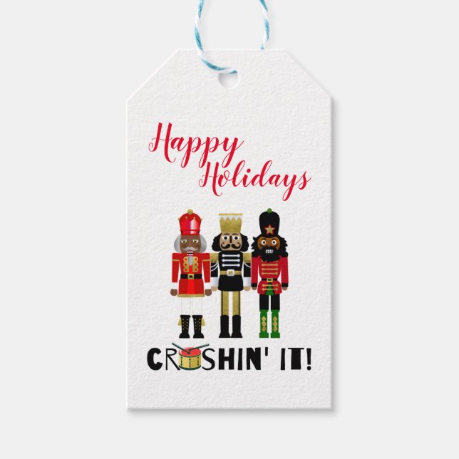 Étiquettes-cadeau Balise-cadeau Noir Casse-Noir "Crushin' It" (Devant)