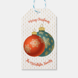 Étiquettes-cadeau Balise Cadeau Orange de Noël