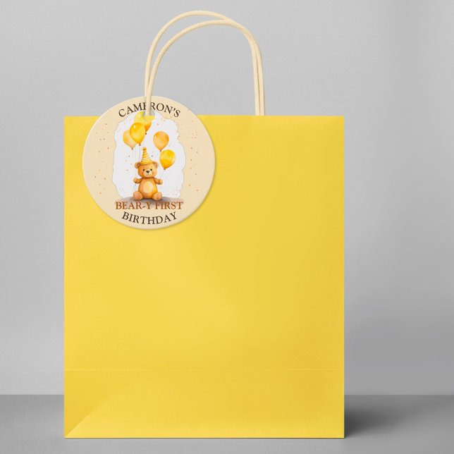 Étiquettes Cadeau Balise cadeau Ours Jaune Ours (Créateur téléchargé)