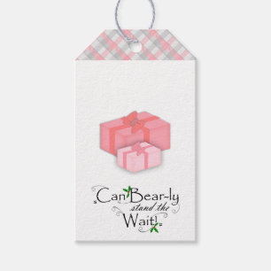 Étiquettes-cadeau Balise cadeau Ours Stand the Wait Christmas Bear