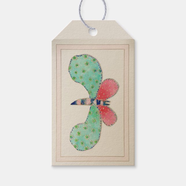 Étiquettes-cadeau Balise Cadeau Papillon Dotty (Devant)