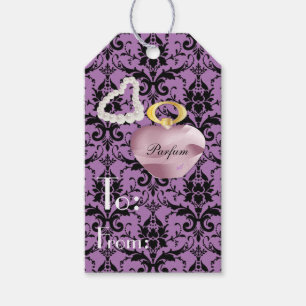 Étiquettes-cadeau Balise cadeau Parfum & Perles Purple & Black 2 Dam