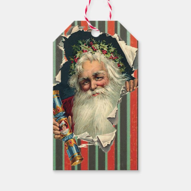 Étiquettes-cadeau Balise cadeau Père Noël Victorian (Devant)