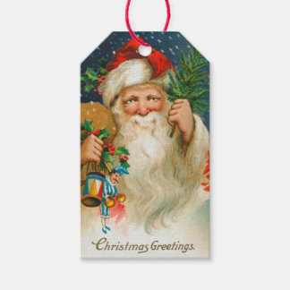 Étiquettes-cadeau Balise cadeau Père Noël vintage et Jouets