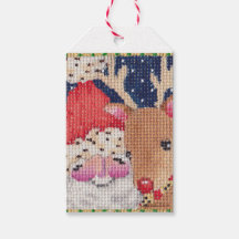 Balise cadeau personnalisable Père Noël et Rudolf