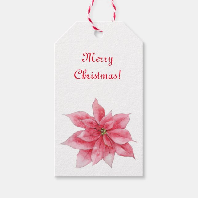 Étiquettes-cadeau Balise cadeau Poinsettia (Devant)