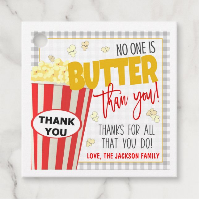 Étiquettes Cadeau Balise Cadeau Popcorn (Devant)