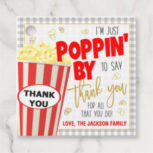 Étiquettes Cadeau Balise Cadeau Popcorn