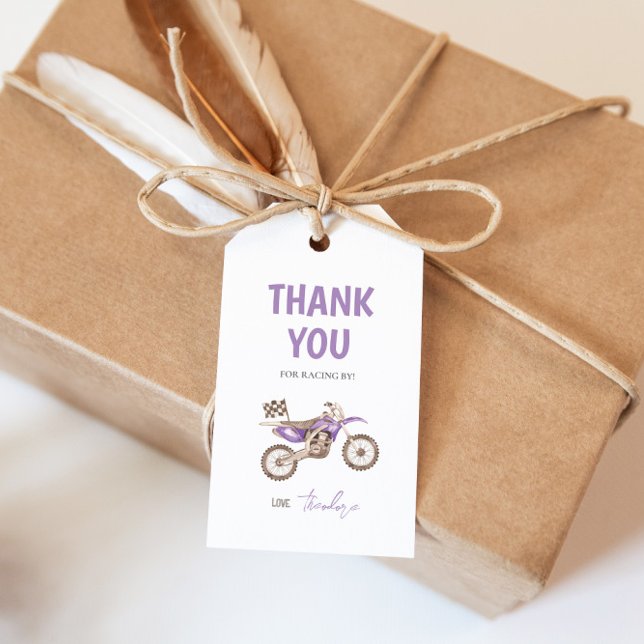 Étiquettes-cadeau Balise Cadeau pour fille de vélo pourpre (Créateur téléchargé)