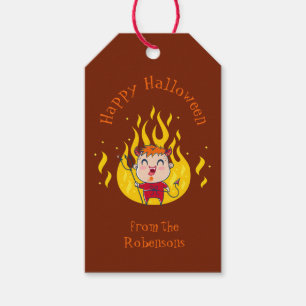 Étiquettes-cadeau Balise cadeau pour Halloween avec le démon mignon