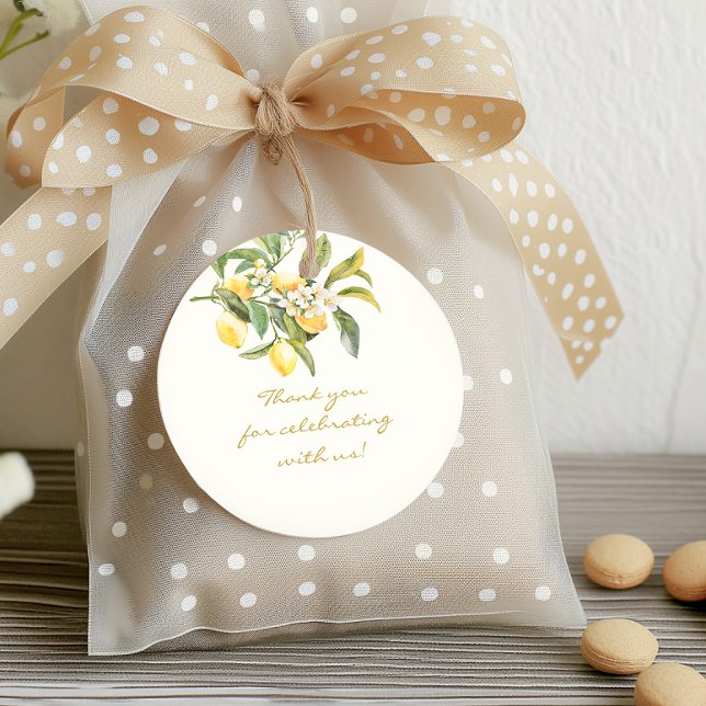 Étiquettes Cadeau Balise cadeau pour mariée au citron (Italian Lemon Bridal Gift Tag by Painted Paperie
)