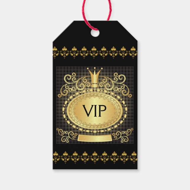Étiquettes-cadeau Balise cadeau pour monogramme royal VIP - SRF (Devant)