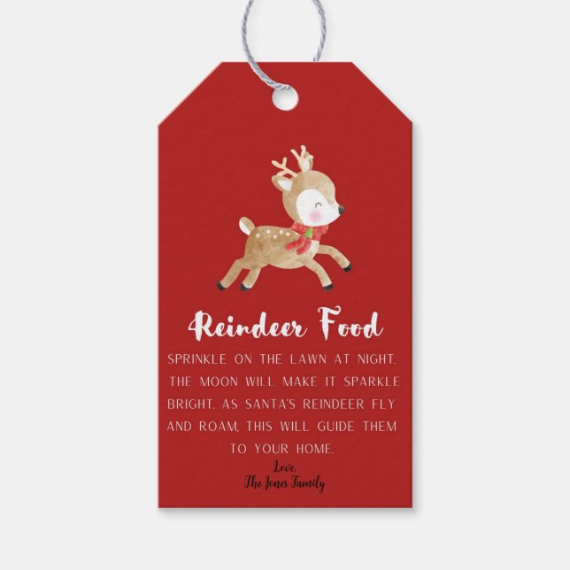 Étiquettes-cadeau Balise cadeau Reindeer Food (Devant)