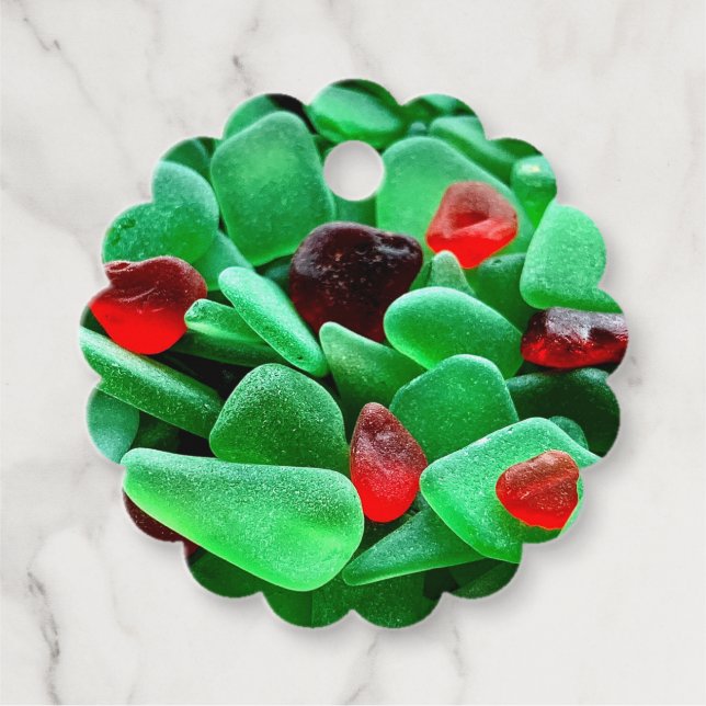 Étiquettes Cadeau Balise cadeau seaglass de vacances (Devant)