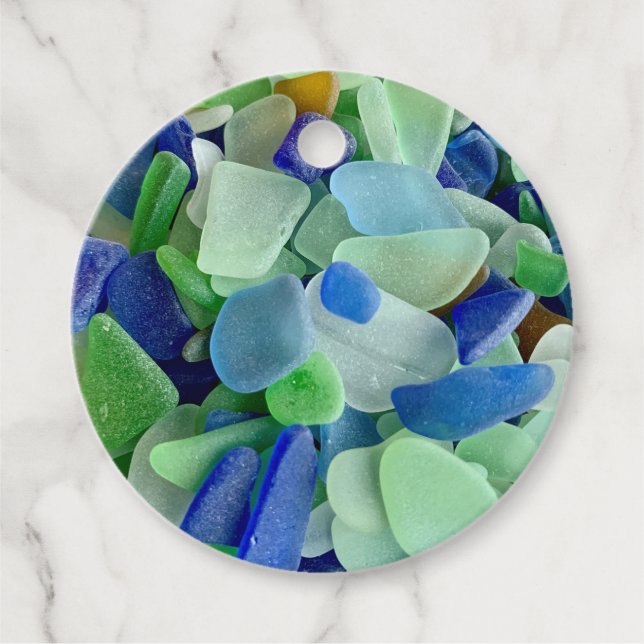 Étiquettes Cadeau Balise cadeau Seaglass - ensemble de 12 (Devant)
