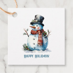 Étiquettes Cadeau Balise cadeau Snowman