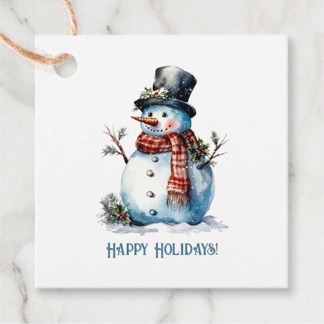 Étiquettes Cadeau Balise cadeau Snowman (Devant)