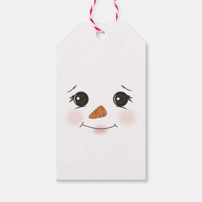 Étiquettes-cadeau Balise cadeau Snowman double face (Devant)