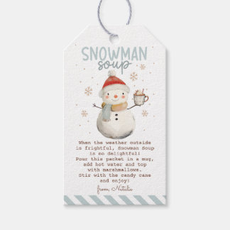 Étiquettes-cadeau Balise cadeau Soupe Snowman