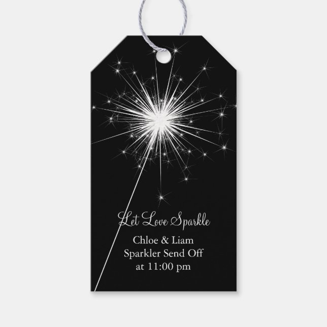Étiquettes-cadeau Balise cadeau Sparkler - noir (Devant)