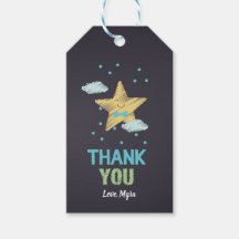 Balise cadeau Star Chalkboard bleu
