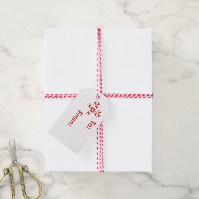 Étiquettes-cadeau Balise cadeau - Sucres de canne rouges (Avec de la ficelle)