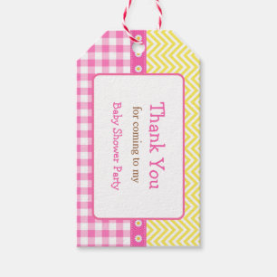 Étiquettes-cadeau Balise cadeau Sunshine & Lemonade rose et jaune