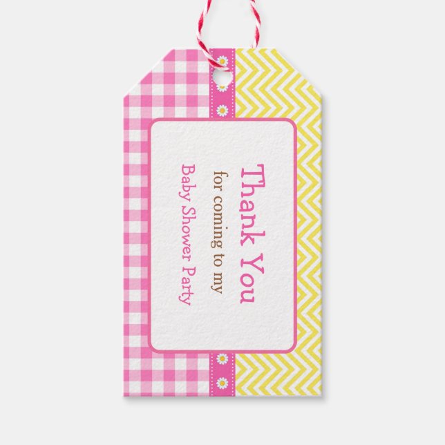 Étiquettes-cadeau Balise cadeau Sunshine & Lemonade rose et jaune (Devant)