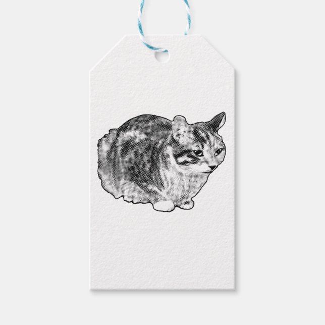 Étiquettes-cadeau Balise cadeau Tabby avec points moelleux (Devant)