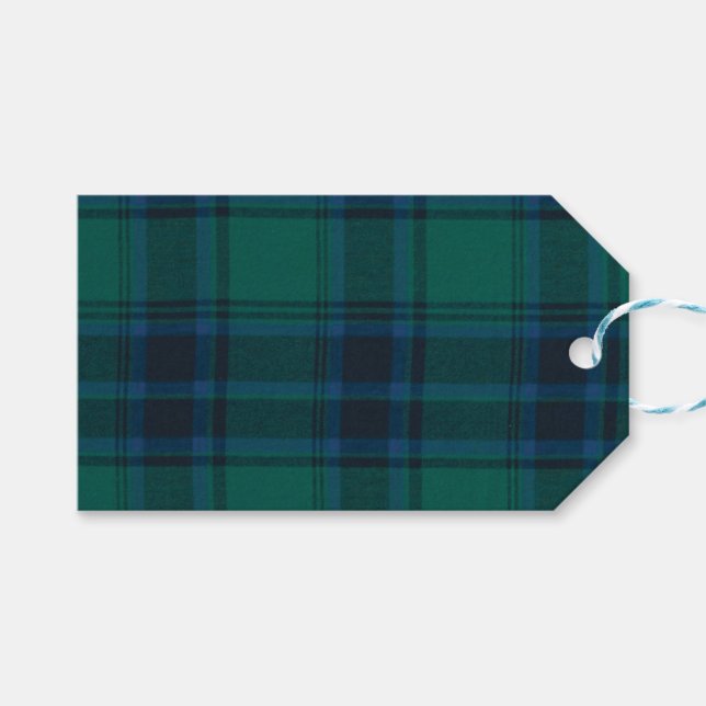 Étiquettes-cadeau Balise Cadeau Tartan (Devant (Horizontal))