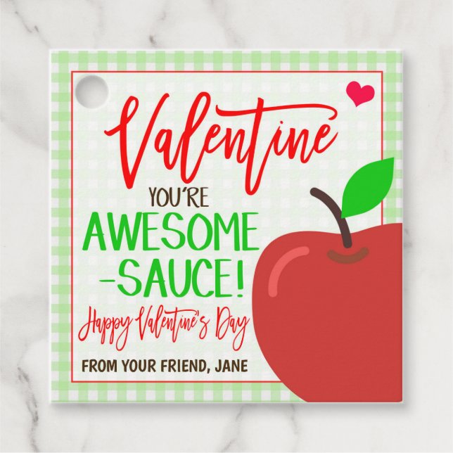 Étiquettes Cadeau Balise cadeau Valentine Applesauce (Devant)