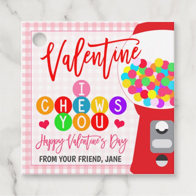 Étiquettes Cadeau Balise cadeau Valentine Bubble Gum (Devant)