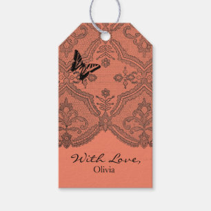 Étiquettes-cadeau Balise cadeau "With Love" NOM PERSONNALISÉ ANTIQUE