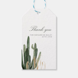 Étiquettes-cadeau Balise cadeaux pour bébés de Cactus moderne - 2 