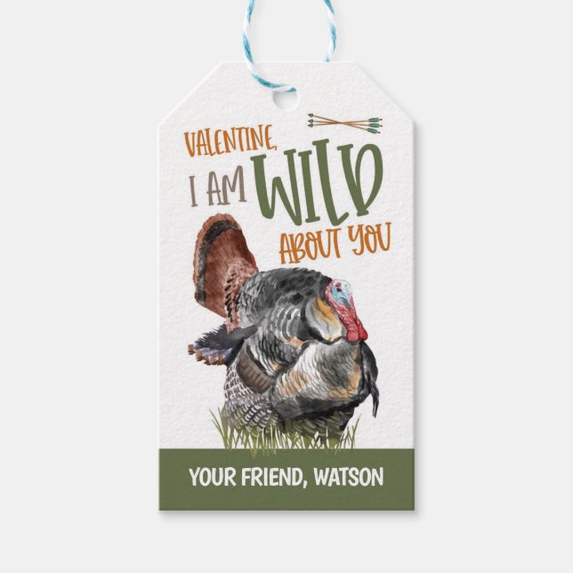 Étiquettes-cadeau Balise Chasse Valentine Favor (Devant)
