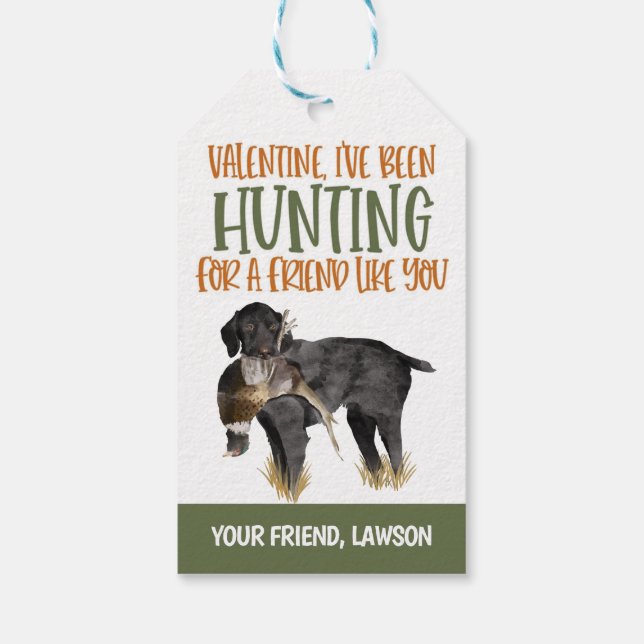 Étiquettes-cadeau Balise Chasse Valentine Favor (Dos)