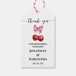 Étiquettes-cadeau Balise Cherry Pink Coquette Baby shower Favoriser
