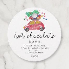 Étiquettes Cadeau Balise chocolat chaud. bombe à feuillage persistan