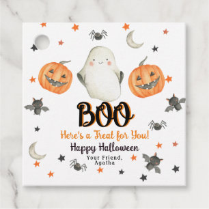 Étiquettes Cadeau Balise Citrouille de traitement Carré Halloween Ta