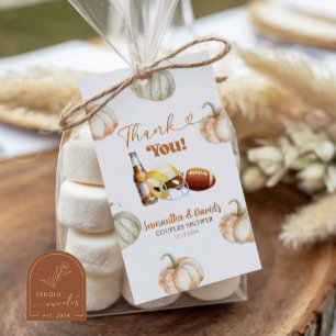 Étiquettes-cadeau Balise citrouille Football Start Off Couple Shower