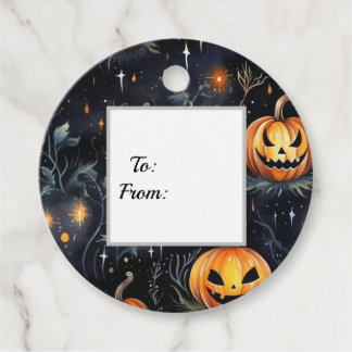 Étiquettes Cadeau Balise Citrouille Halloween